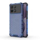 For Xiaomi Poco X6 Pro Shockproof Honeycomb Phone Case(Blue) - 1