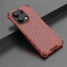 For Redmi Note 13 4G Global Shockproof Honeycomb Phone Case(Red) - 2