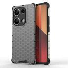 For Redmi Note 13 Pro 4G Shockproof Honeycomb Phone Case(Black) - 1