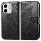 for infinix Smart 9 Butterfly Love Flower Embossed Leather Phone Case(Black) - 2