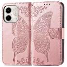 for infinix Smart 9 Butterfly Love Flower Embossed Leather Phone Case(Rose Gold) - 2