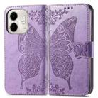 for infinix Smart 9 Butterfly Love Flower Embossed Leather Phone Case(Lavender) - 2