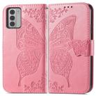 For Nokia G42 Butterfly Love Flower Embossed Leather Phone Case(Pink) - 2