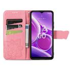 For Nokia G42 Butterfly Love Flower Embossed Leather Phone Case(Pink) - 3