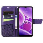For Nokia G42 Butterfly Love Flower Embossed Leather Phone Case(Purple) - 3
