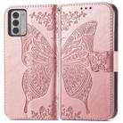 For Nokia G42 Butterfly Love Flower Embossed Leather Phone Case(Rose Gold) - 2