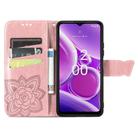 For Nokia G42 Butterfly Love Flower Embossed Leather Phone Case(Rose Gold) - 3