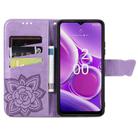 For Nokia G42 Butterfly Love Flower Embossed Leather Phone Case(Lavender) - 3