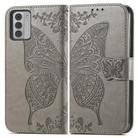 For Nokia G42 Butterfly Love Flower Embossed Leather Phone Case(Gray) - 2