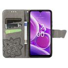 For Nokia G42 Butterfly Love Flower Embossed Leather Phone Case(Gray) - 3
