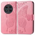 For Ulefone Note 15 Butterfly Love Flower Embossed Leather Phone Case(Pink) - 2
