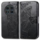 For Ulefone Note 15 Butterfly Love Flower Embossed Leather Phone Case(Black) - 2