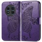 For Ulefone Note 15 Butterfly Love Flower Embossed Leather Phone Case(Purple) - 2