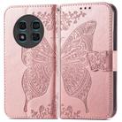 For Ulefone Note 15 Butterfly Love Flower Embossed Leather Phone Case(Rose Gold) - 2