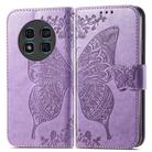 For Ulefone Note 15 Butterfly Love Flower Embossed Leather Phone Case(Lavender) - 2