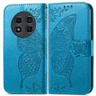 For Ulefone Note 15 Butterfly Love Flower Embossed Leather Phone Case(Blue) - 2
