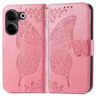 For Tecno Camon 20 Butterfly Love Flower Embossed Leather Phone Case(Pink) - 2
