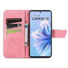 For Tecno Camon 20 Butterfly Love Flower Embossed Leather Phone Case(Pink) - 3