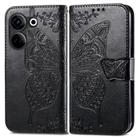 For Tecno Camon 20 Butterfly Love Flower Embossed Leather Phone Case(Black) - 2