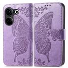For Tecno Camon 20 Butterfly Love Flower Embossed Leather Phone Case(Lavender) - 2