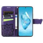 For OnePlus Ace 3 Pro Butterfly Love Flower Embossed Leather Phone Case(Purple) - 3