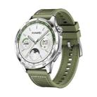 For Huawei Watch GT4 46mm Nylon Silicone Leather Watch Band(Green) - 1