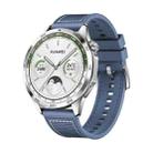 For Huawei Watch 4 Nylon Silicone Leather Watch Band(Blue) - 1