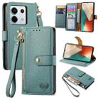 For Xiaomi Redmi Note 13 Pro 5G Love Zipper Lanyard Leather Phone Case(Green) - 1
