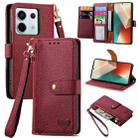 For Xiaomi Redmi Note 13 Pro 5G Love Zipper Lanyard Leather Phone Case(Red) - 1