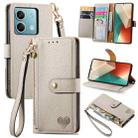 For Xiaomi Redmi Note 13 5G Love Zipper Lanyard Leather Phone Case(Gray) - 1