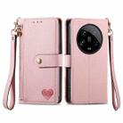 For Xiaomi 14 Ultra Love Zipper Lanyard Leather Phone Case(Pink) - 1