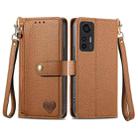 For Xiaomi 12 Lite Love Zipper Lanyard Leather Phone Case(Brown) - 1