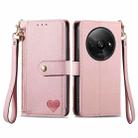 For Xiaomi Redmi A3 4G Love Zipper Lanyard Leather Phone Case(Pink) - 1