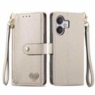 For Xiaomi Redmi 13C 5G Love Zipper Lanyard Leather Phone Case(Gray) - 1