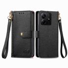 For Xiaomi Redmi Note 14 5G Love Zipper Lanyard Leather Phone Case(Black) - 2