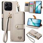 For Xiaomi Redmi Note 14 5G Love Zipper Lanyard Leather Phone Case(Gray) - 1