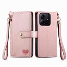 For Xiaomi Redmi Note 14 5G Love Zipper Lanyard Leather Phone Case(Pink) - 2