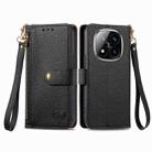 For Xiaomi Redmi Note 14 Pro 5G Love Zipper Lanyard Leather Phone Case(Black) - 2