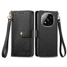 For Xiaomi Redmi Note 14 Pro+ 5G Love Zipper Lanyard Leather Phone Case(Black) - 2