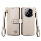 For Xiaomi Redmi Note 14 Pro+ 5G Love Zipper Lanyard Leather Phone Case(Gray) - 2
