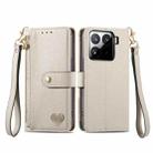 For Xiaomi 15 Love Zipper Lanyard Leather Phone Case(Gray) - 2
