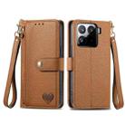 For Xiaomi 15 Pro Love Zipper Lanyard Leather Phone Case(Brown) - 2