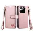 For Xiaomi 15 Pro Love Zipper Lanyard Leather Phone Case(Pink) - 2