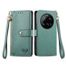 For Xiaomi 15 Ultra Love Zipper Lanyard Leather Phone Case(Green) - 2