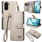 For Xiaomi Poco X7 Pro Love Zipper Lanyard Leather Phone Case(Gray) - 1