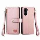 For Xiaomi Poco X7 Pro Love Zipper Lanyard Leather Phone Case(Pink) - 2