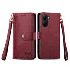 For Xiaomi Poco X7 Pro Love Zipper Lanyard Leather Phone Case(Red) - 3