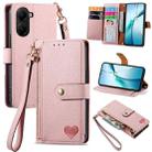For Redmi Turbo 4 Love Zipper Lanyard Leather Phone Case(Pink) - 1