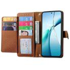 For Redmi Note 14 4G 163.25mm Love Zipper Lanyard Leather Phone Case(Brown) - 3
