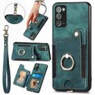 For Samsung Galaxy Note20  Ultra Retro Skin-feel Ring multi-card Wallet Phone Case(Green) - 1